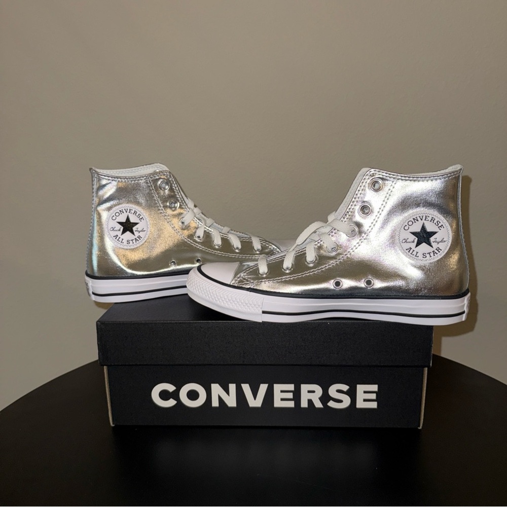 Converse Metallic Silver High-Tops